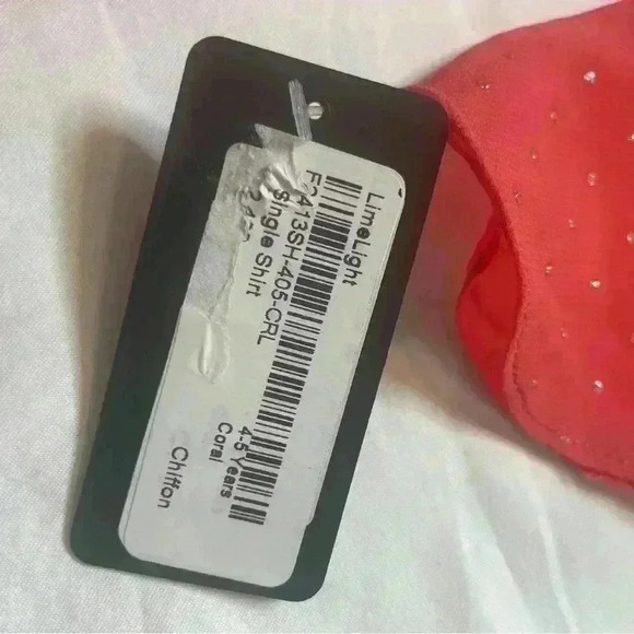 Limelight Chiffon Girls Size 4-5 Dress Coral - Picture 4 of 7